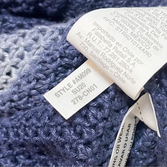 J. Crew 100% Linen Dip Dyed Beach Sweater Small blue ombré tie dye open knit - Picture 11 of 11